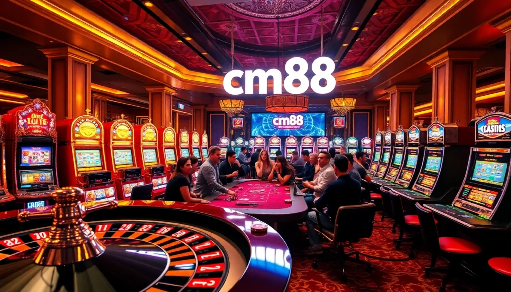Experience the enchanting world of cm88 gaming with colorful slots and vibrant roulette action at an upscale casino.